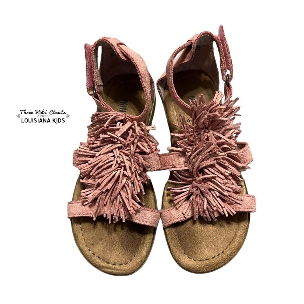 Minnetonka Sz 11 Blush Pink Leather Eloise Fringe Sandals
